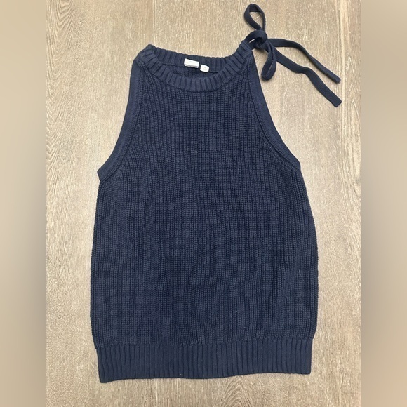 GAP NAVY KNIT TANK TOP WITH TIE STRAP - Size XS SKU:62 - Picture 1 of 6